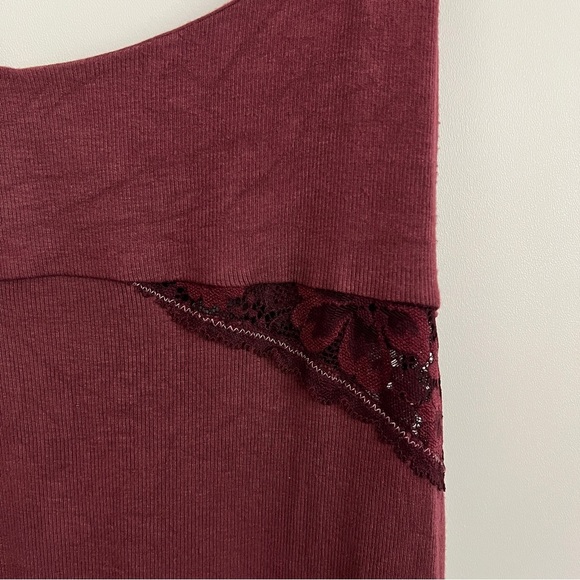 Victoria’s Secret Y2K Slip Dress Burgundy Lace Trim Coquette Mini - Picture 4 of 14
